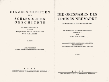  4 A. Moepert - Die Ortsnamen des Kreises Neumarkt Breslau - 1935 